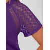 imageANRABESS Womens Short Sleeve Lace Shirt  Trendy Henley V Neck Blouse Versatile Business Casual Office Top for Work amp SummerPurple