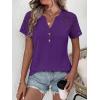 imageANRABESS Womens Short Sleeve Lace Shirt  Trendy Henley V Neck Blouse Versatile Business Casual Office Top for Work amp SummerPurple