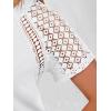 imageANRABESS Womens Short Sleeve Lace Shirt  Trendy Henley V Neck Blouse Versatile Business Casual Office Top for Work amp SummerWhite
