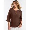 imageANRABESS Womens Tops 34 Sleeve Dressy Casual V Neck Henley Tee Shirts 2026 Summer Business Work Blouses Fashion ClothesCoffee