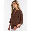 imageANRABESS Womens Tops 34 Sleeve Dressy Casual V Neck Henley Tee Shirts 2026 Summer Business Work Blouses Fashion ClothesCoffee