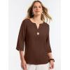 imageANRABESS Womens Tops 34 Sleeve Dressy Casual V Neck Henley Tee Shirts 2026 Summer Business Work Blouses Fashion ClothesCoffee
