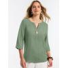 imageANRABESS Womens Tops 34 Sleeve Dressy Casual V Neck Henley Tee Shirts 2026 Summer Business Work Blouses Fashion ClothesLight Green