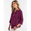 imageANRABESS Womens Tops 34 Sleeve Dressy Casual V Neck Henley Tee Shirts 2026 Summer Business Work Blouses Fashion ClothesPurple Red