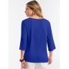 imageANRABESS Womens Tops 34 Sleeve Dressy Casual V Neck Henley Tee Shirts 2026 Summer Business Work Blouses Fashion ClothesRoyal Blue