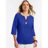 imageANRABESS Womens Tops 34 Sleeve Dressy Casual V Neck Henley Tee Shirts 2026 Summer Business Work Blouses Fashion ClothesRoyal Blue