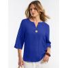 imageANRABESS Womens Tops 34 Sleeve Dressy Casual V Neck Henley Tee Shirts 2026 Summer Business Work Blouses Fashion ClothesRoyal Blue