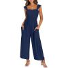 imageANRABESS Jumpsuits for Women Dressy One Piece Summer Outfits Wide Leg Sleeveless Smocked Romper Jumpers Casual Beach OverallsDeep Navy