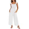 imageANRABESS Jumpsuits for Women Dressy One Piece Summer Outfits Wide Leg Sleeveless Smocked Romper Jumpers Casual Beach OverallsWhite