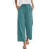 imageANRABESS Women Wide Leg Capri Pants Summer Palazzo High Waisted Casual Loose Lounge Flowy Cropped Beach Trousers Work OutfitsLake