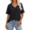 imageANRABESS Womens Oversized Acid Washed TShirt Short Sleeve Vintage Casual V Neck Tops 2026 Summer Basic Tee Trendy ClothesBlack