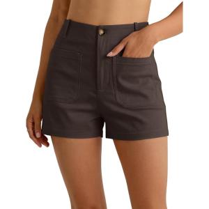imageANRABESS Shorts for Women Dressy Stretchy Comfort Business Casual Work 2026 Summer Cute WrinkleFree Shorts with Flat PocketsBrown