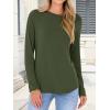 imageANRABESS Long Sleeve Shirts for Women Casual Crewneck Basic Tee Tshirts Loose Fit Curved Hem Tunic Top 2026 Fall OutfitsArmy Green