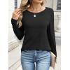 imageANRABESS Long Sleeve Shirts for Women Casual Crewneck Basic Tee Tshirts Loose Fit Curved Hem Tunic Top 2026 Fall OutfitsBlack