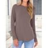 imageANRABESS Long Sleeve Shirts for Women Casual Crewneck Basic Tee Tshirts Loose Fit Curved Hem Tunic Top 2026 Fall OutfitsBrown