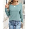 imageANRABESS Long Sleeve Shirts for Women Casual Crewneck Basic Tee Tshirts Loose Fit Curved Hem Tunic Top 2026 Fall OutfitsCadet Blue