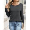 imageANRABESS Long Sleeve Shirts for Women Casual Crewneck Basic Tee Tshirts Loose Fit Curved Hem Tunic Top 2026 Fall OutfitsDark Grey