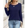 imageANRABESS Long Sleeve Shirts for Women Casual Crewneck Basic Tee Tshirts Loose Fit Curved Hem Tunic Top 2026 Fall OutfitsDark Navy Blue