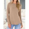 imageANRABESS Long Sleeve Shirts for Women Casual Crewneck Basic Tee Tshirts Loose Fit Curved Hem Tunic Top 2026 Fall OutfitsLight Brown