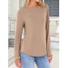 imageANRABESS Long Sleeve Shirts for Women Casual Crewneck Basic Tee Tshirts Loose Fit Curved Hem Tunic Top 2026 Fall OutfitsLight Brown