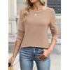 imageANRABESS Long Sleeve Shirts for Women Casual Crewneck Basic Tee Tshirts Loose Fit Curved Hem Tunic Top 2026 Fall OutfitsLight Brown