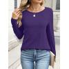 imageANRABESS Long Sleeve Shirts for Women Casual Crewneck Basic Tee Tshirts Loose Fit Curved Hem Tunic Top 2026 Fall OutfitsPurple