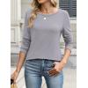 imageANRABESS Long Sleeve Shirts for Women Casual Crewneck Basic Tee Tshirts Loose Fit Curved Hem Tunic Top 2026 Fall OutfitsSliver Gray