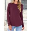 imageANRABESS Long Sleeve Shirts for Women Casual Crewneck Basic Tee Tshirts Loose Fit Curved Hem Tunic Top 2026 Fall OutfitsWine Rad