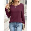 imageANRABESS Long Sleeve Shirts for Women Casual Crewneck Basic Tee Tshirts Loose Fit Curved Hem Tunic Top 2026 Fall OutfitsWine Rad