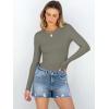 imageANRABESS Women Long Sleeve Shirts Rib Knit Slim Fit Tops Basic Tee Spring Outfits Casual TShirt Underscrubs Layer ClothesArmy Green