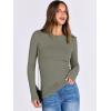 imageANRABESS Women Long Sleeve Shirts Rib Knit Slim Fit Tops Basic Tee Spring Outfits Casual TShirt Underscrubs Layer ClothesArmy Green