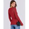 imageANRABESS Women Long Sleeve Shirts Rib Knit Slim Fit Tops Basic Tee Spring Outfits Casual TShirt Underscrubs Layer ClothesBright Red