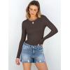 imageANRABESS Women Long Sleeve Shirts Rib Knit Slim Fit Tops Basic Tee Spring Outfits Casual TShirt Underscrubs Layer ClothesBrown