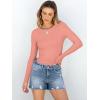 imageANRABESS Women Long Sleeve Shirts Rib Knit Slim Fit Tops Basic Tee Spring Outfits Casual TShirt Underscrubs Layer ClothesCoral