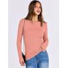 imageANRABESS Women Long Sleeve Shirts Rib Knit Slim Fit Tops Basic Tee Spring Outfits Casual TShirt Underscrubs Layer ClothesCoral