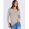 imageANRABESS Women Long Sleeve Shirts Rib Knit Slim Fit Tops Basic Tee Spring Outfits Casual TShirt Underscrubs Layer ClothesDark Khaki