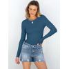 imageANRABESS Women Long Sleeve Shirts Rib Knit Slim Fit Tops Basic Tee Spring Outfits Casual TShirt Underscrubs Layer ClothesDeep Blue