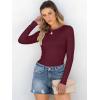 imageANRABESS Women Long Sleeve Shirts Rib Knit Slim Fit Tops Basic Tee Spring Outfits Casual TShirt Underscrubs Layer ClothesDeep Red