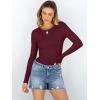 imageANRABESS Women Long Sleeve Shirts Rib Knit Slim Fit Tops Basic Tee Spring Outfits Casual TShirt Underscrubs Layer ClothesDeep Red