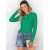 imageANRABESS Women Long Sleeve Shirts Rib Knit Slim Fit Tops Basic Tee Spring Outfits Casual TShirt Underscrubs Layer ClothesGreen