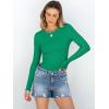 imageANRABESS Women Long Sleeve Shirts Rib Knit Slim Fit Tops Basic Tee Spring Outfits Casual TShirt Underscrubs Layer ClothesGreen