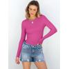 imageANRABESS Women Long Sleeve Shirts Rib Knit Slim Fit Tops Basic Tee Spring Outfits Casual TShirt Underscrubs Layer ClothesHot Pink