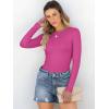 imageANRABESS Women Long Sleeve Shirts Rib Knit Slim Fit Tops Basic Tee Spring Outfits Casual TShirt Underscrubs Layer ClothesHot Pink
