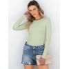 imageANRABESS Women Long Sleeve Shirts Rib Knit Slim Fit Tops Basic Tee Spring Outfits Casual TShirt Underscrubs Layer ClothesLight Green