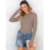 imageANRABESS Women Long Sleeve Shirts Rib Knit Slim Fit Tops Basic Tee Spring Outfits Casual TShirt Underscrubs Layer ClothesLight Khaki