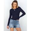 imageANRABESS Women Long Sleeve Shirts Rib Knit Slim Fit Tops Basic Tee Spring Outfits Casual TShirt Underscrubs Layer ClothesNavy Blue
