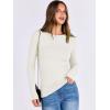 imageANRABESS Women Long Sleeve Shirts Rib Knit Slim Fit Tops Basic Tee Spring Outfits Casual TShirt Underscrubs Layer ClothesParchment