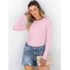 imageANRABESS Women Long Sleeve Shirts Rib Knit Slim Fit Tops Basic Tee Spring Outfits Casual TShirt Underscrubs Layer ClothesPink