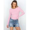 imageANRABESS Women Long Sleeve Shirts Rib Knit Slim Fit Tops Basic Tee Spring Outfits Casual TShirt Underscrubs Layer ClothesPink