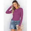 imageANRABESS Women Long Sleeve Shirts Rib Knit Slim Fit Tops Basic Tee Spring Outfits Casual TShirt Underscrubs Layer ClothesRose Purple